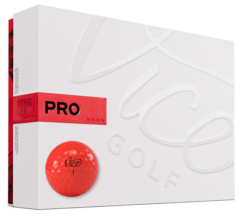 Vice Golf Vice Pro Golf Balls, Neon Red - Image 1